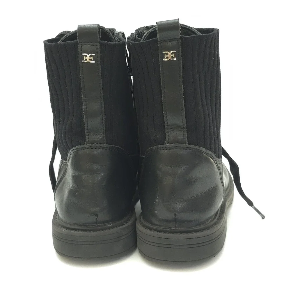 Sam Edelman Boots Kids Youth Girls Size 4 Black Leather Lydell Mini Combat Boot